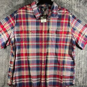 Eddie Bauer Men’s Short Sleeve Button Shirt Plaid XXL New With Tags
